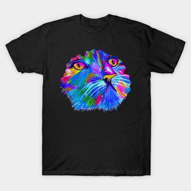 Neon Cat (shirt front) T-Shirt by Artistry23